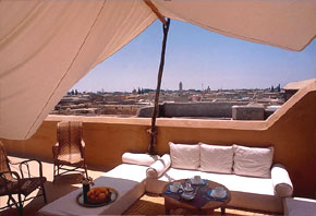Dakterras met uitzicht over Marrakech